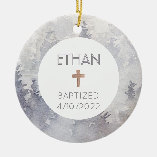 Pojks baptism Dedication Date Christian Ornament (Framsidan)