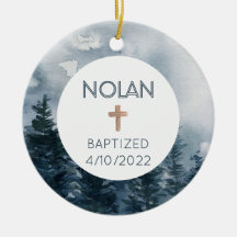 Pojks baptism Faith Date Christian Ornament