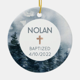 Pojks baptism Faith Date Christian Ornament