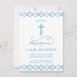 Pojks baptism, julinbjudan - Blue Kor Inbjudningar