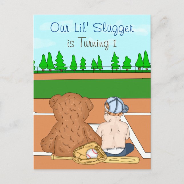 Pojks baskeball Themes första födelsedag Vykort (Framsida)