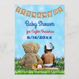 Pojks baskeball Thénic Baby Shower Inbjudningar