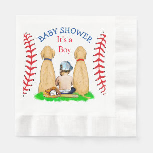 Pojks baskeball ThMelige Baby Shower 2 Labs och Ba Pappersservett