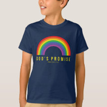 Pojks blå T-Shirt Rainbow Guds löfte