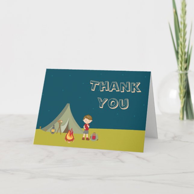 Pojks Camping Birthday-Tack, vikt A7-kort Tack Kort (Framsida)