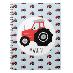 Pojks Cute Red Tractor Mönster Kids School Anteckningsbok