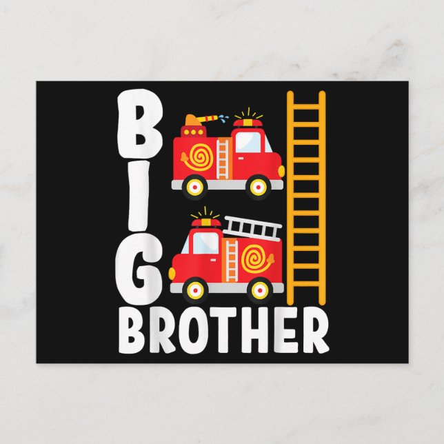 Pojks Fire Lastbil Fire Theme Big Brother Fire Eng Helg Vykort (Framsida)