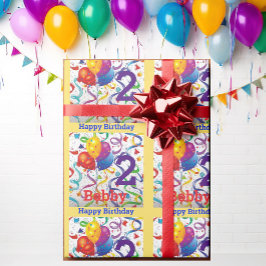 Pojks födelsedag anpassar Namn och åldern färgad Presentpapper