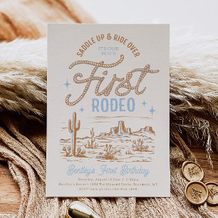 Pojks första rodeo-inbjudan på födelsedagen inbjudningar