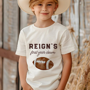 Pojks fotboll 1 år ner 1:a födelsedagen Party T Shirt