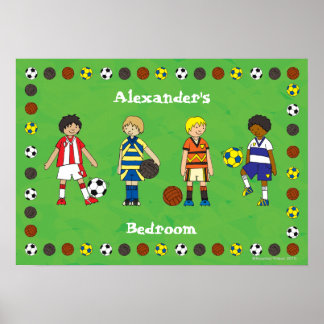 Pojks fotbollsfotbollsfotbollsspelare Poster Perso