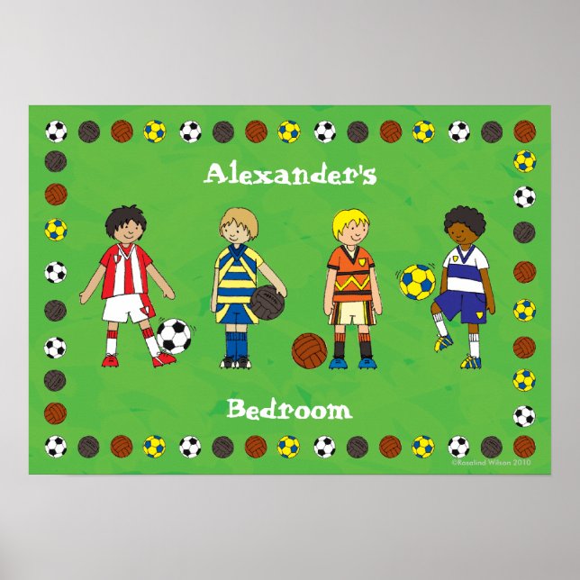 Pojks fotbollsfotbollsfotbollsspelare Poster Perso (Framsidan)