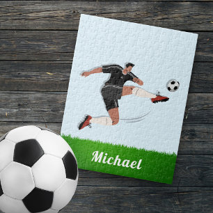 Pojks fotbollsspelares Namn Idrottsman Sport Theme Pussel