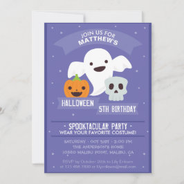 Pojks Halloween Födelsedagsfest inbjudan