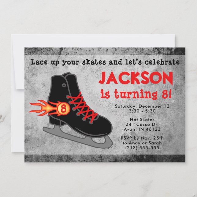 Pojks isskate Extreme Birthday Inbjudningar (Framsida)