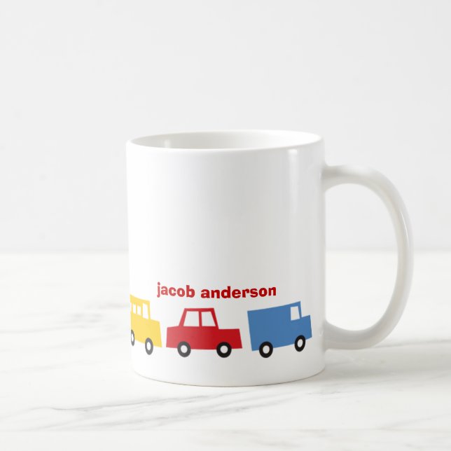 Pojks Leksak Car Buss Lastbil Roligt Colorful Tran Kaffemugg (Höger)