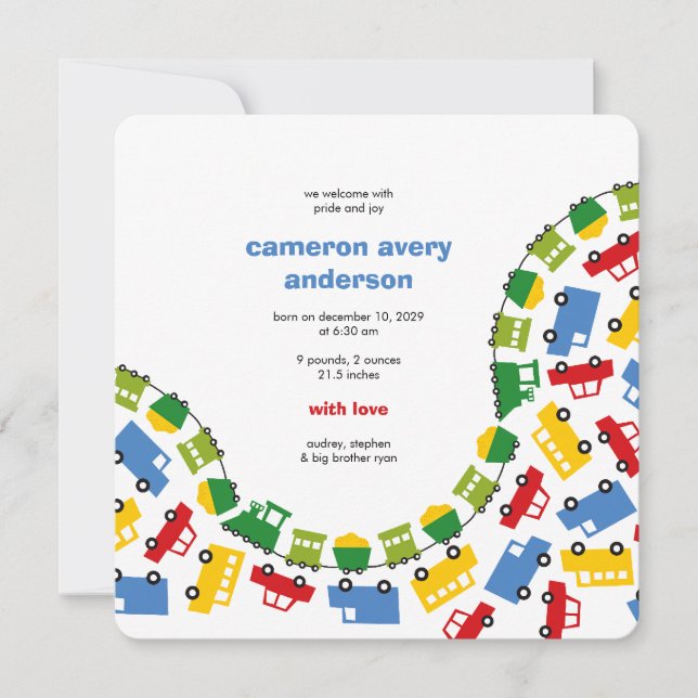 Pojks Leksaker Transport Baby Foto Birth-meddeland Meddelande (Framsida)