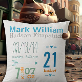 Pojks Nursery Room Baby Stat Arrow Mönster Kudde