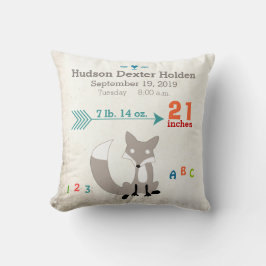 Pojks Nursery Room Baby Stat Fox Arrow Mönster Kudde