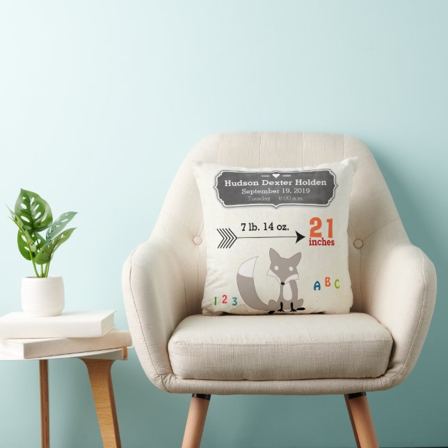 Pojks Nursery Room Baby Stat Fox Arrow Mönster Kudde (Stol)