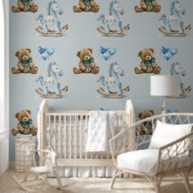 Pojks Nursery Teddy & Rocking Horse Peel & Stick