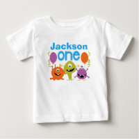 Pojks Personlig Monsters 1:a födelsedag T-shirt