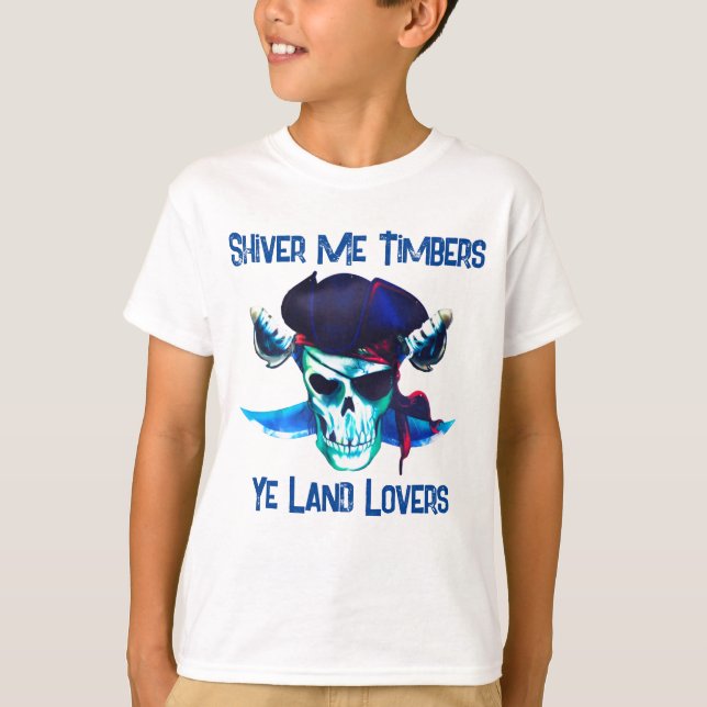 Pojks Pirat Skull-bomull T-Shirt | BARN (Framsida)