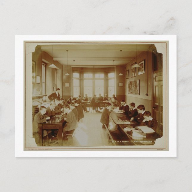 Pojks rekreationsrum på Dövet och Dumb Institu Vykort (Framsida)