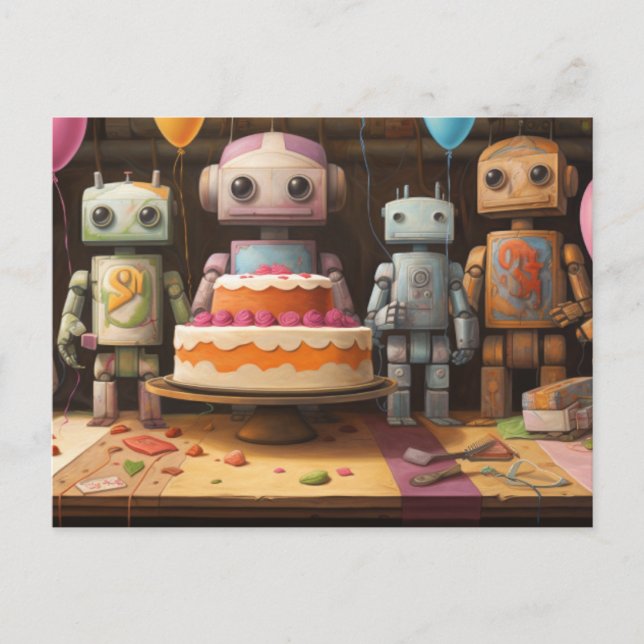 Pojks Roligt Födelsedagsfest inbjudan #4 Vykort (Framsida)