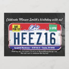 Pojks sextonde födelsedagsinbjudan inbjudningar