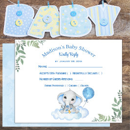 Pojks svarskort Elephant Baby Shower OSA Kort
