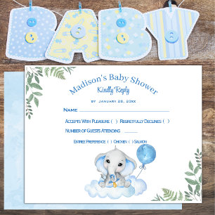 Pojks svarskort Elephant Baby Shower OSA Kort