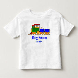 Pojks Tåg Bröllop med Ring Bearers Namn T Shirt