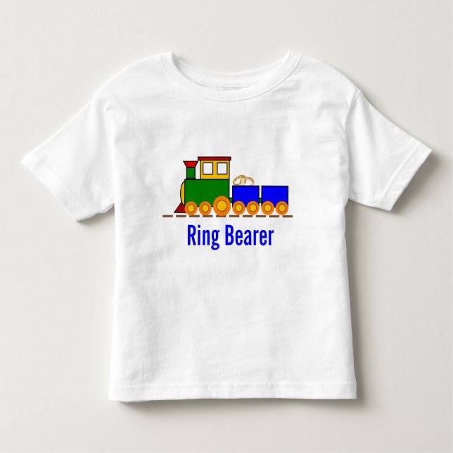 Pojks Tåg Bröllop Ring Bearer T Shirt (Framsida)