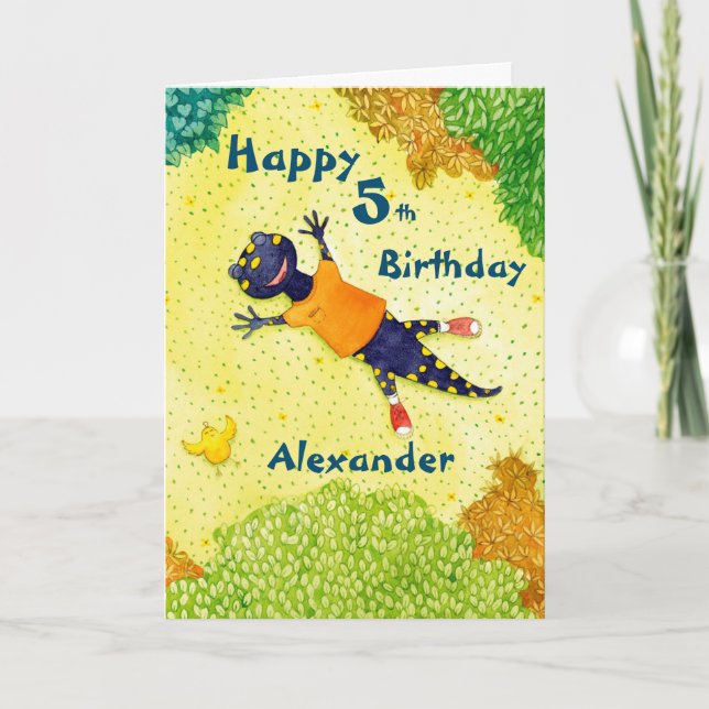 Pojks Tecknad Birthday Card Kort (Framsida)
