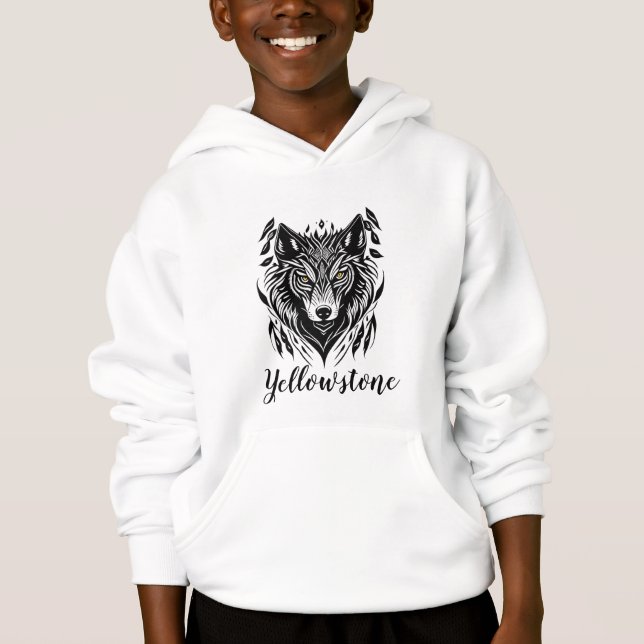 Pojks top Hooded Sweatshirt Yellowstone-Varg T Shirt (Framsida)