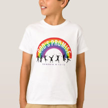 Pojks White T-Shirt Rainbow God's Promise w/Kids