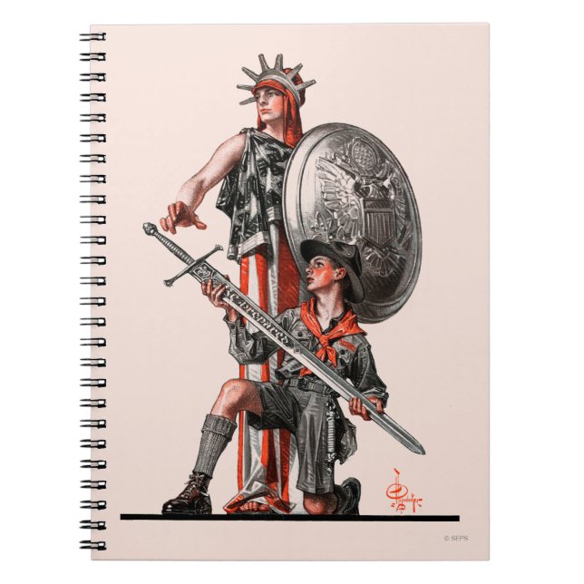 Pojkscout och frihet anteckningsbok med spiral (Framsidan)