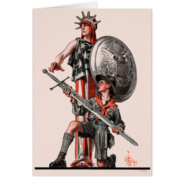 Pojkscout och frihet hälsningskort (Framsidan)