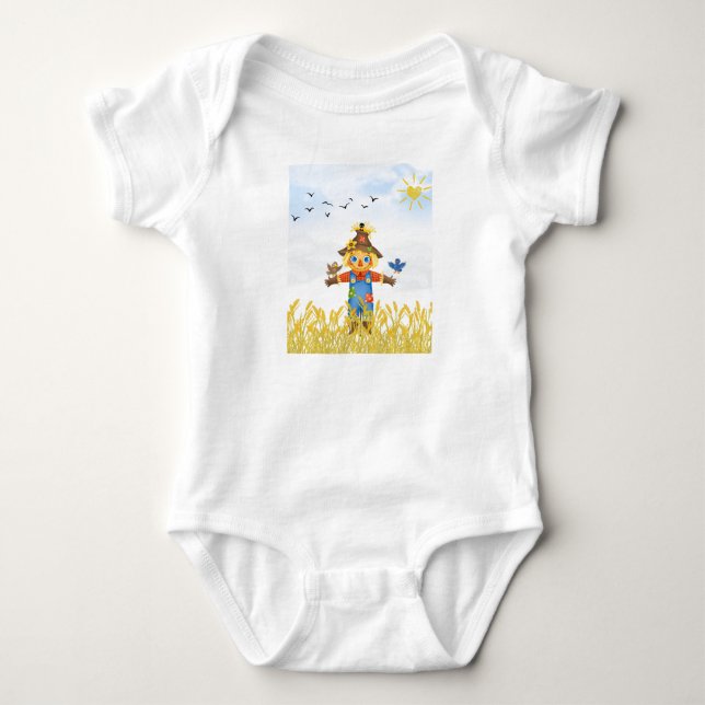 Pojkskrämdocka med fåglar höst t shirt (Framsida)
