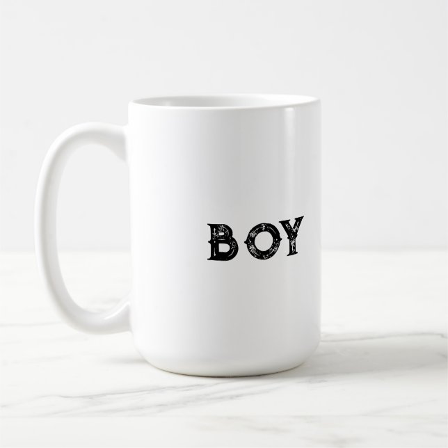 Pojktext med svart textfärg Klassisk kaffemugg (Vänster)