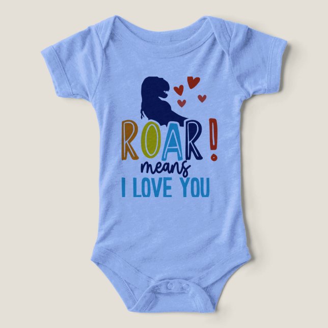 Pojktröja ROAR med kärlek – Dino Kids Tee (Design Framsida)