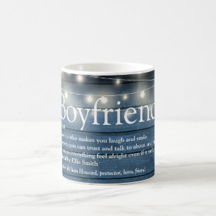 Pojkvän Definition Strängljus Blå Rustik Kaffemugg