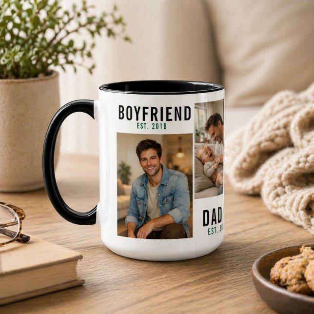 Pojkvän Make Pappa Mugg | Personlig Fars- (Boyfriend Husband Dad Mug | Personalized Father’s)
