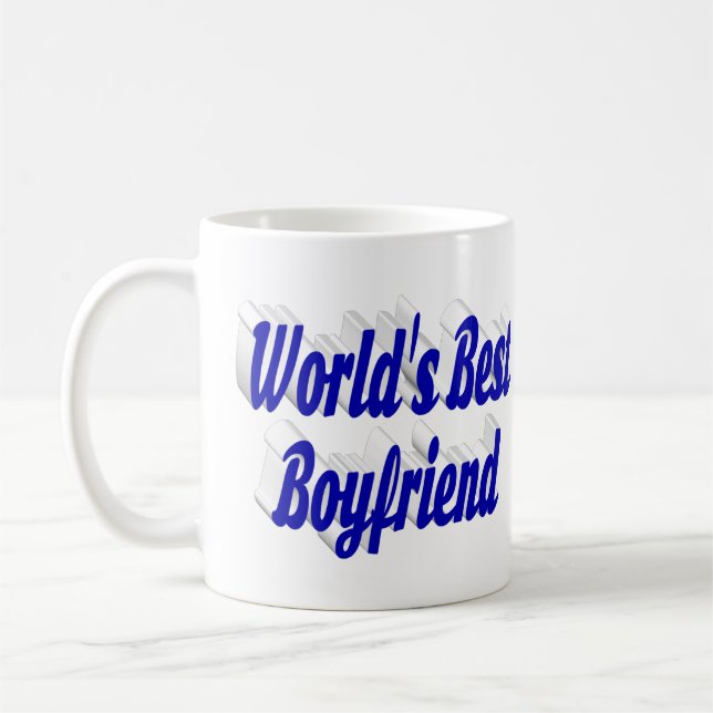  Pojkvän med blå halv text Kaffemugg (Vänster)