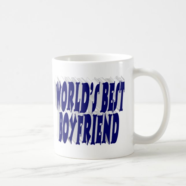  Pojkvän med mörkblå halvt typografi Kaffemugg (Höger)