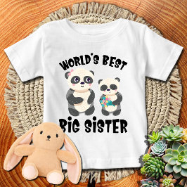 Pojkvänlig Panda Världens Bästa Storasyster T Shirt