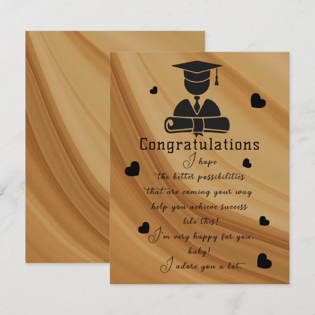 Pojkväns Studenten Kort (Fram/baksida)