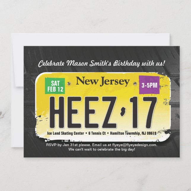 Pojkys 17:e New jersey licensinbjudan Inbjudningar (Framsida)