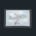 Pojkys blå flygplansdesign med Namn<br><div class="desc">Den här typen av transportplan har ett handritat doodelflygplan med bakgrunden blå himmel och moln och kan vara personlig med namn från din pojke. Perfekt för ett flygplan och en kärleksfull pojke! Kolla in vår butik för andra söta formgivningar.</div>